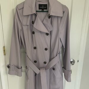 London Fog Women's Lavender Double Breasted Trench Coat